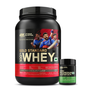Gold Standard 100% Whey Protein Powder | Double Rich Chocolate | 2 lbs + Zinc Magnesium Aspartate (ZMA) - 60 Capsules