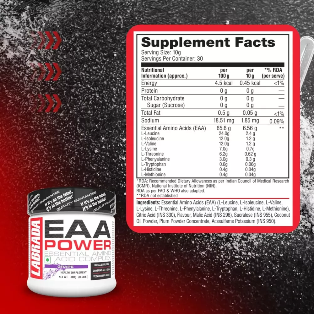 Labrada Eaa Power Essential Amino Acid Complex Grape (300g) - Image 2