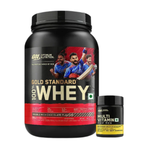 Gold Standard 100% Whey Protein Powder | Double Rich Chocolate | 2 lbs + Multivitamin for MEN- 60 Tablets