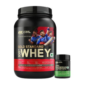 Gold Standard 100% Whey Protein Powder | Double Rich Chocolate | 2 lbs + Zinc Magnesium Aspartate (ZMA) - 60 Capsules