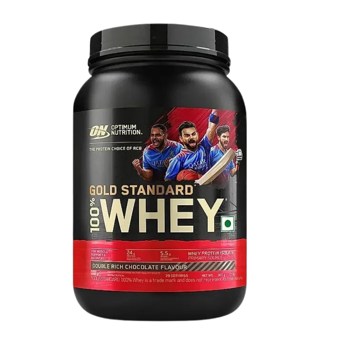 Gold Standard 100% Whey Protein Powder | Double Rich Chocolate | 2 lbs + Fish Oil - 60 Capsules - Image 2