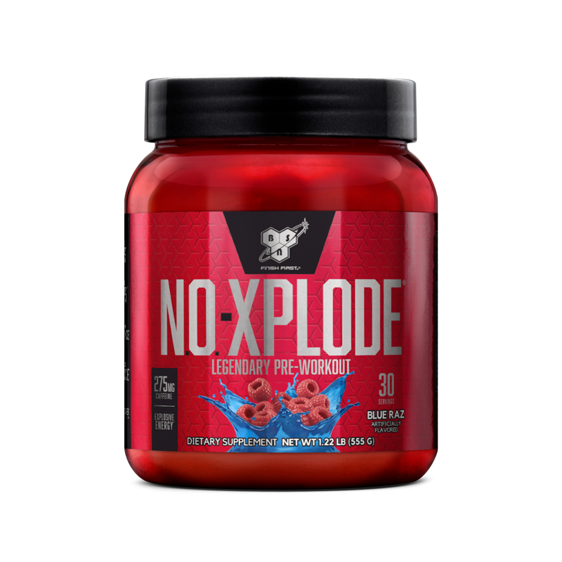 BSN NO-XPLODE Legendary Pre-Workout in the Blue Raz